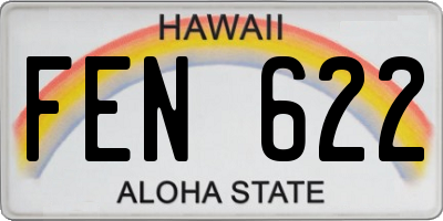 HI license plate FEN622