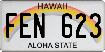 HI license plate FEN623