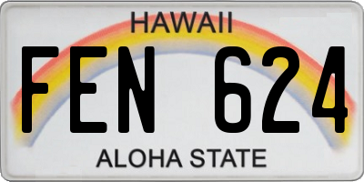 HI license plate FEN624