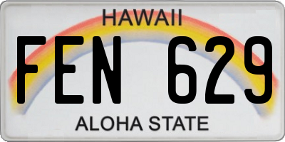 HI license plate FEN629