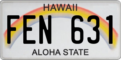 HI license plate FEN631