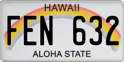 HI license plate FEN632