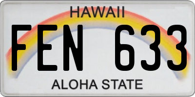HI license plate FEN633