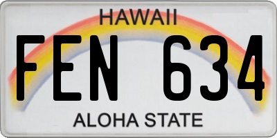 HI license plate FEN634