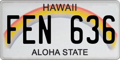HI license plate FEN636