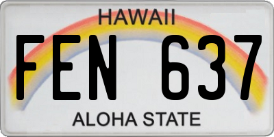 HI license plate FEN637