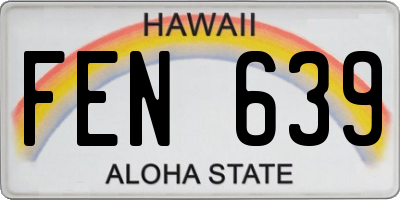 HI license plate FEN639