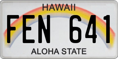 HI license plate FEN641