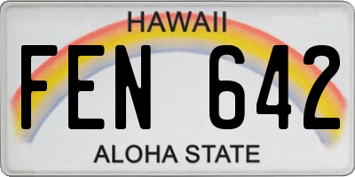 HI license plate FEN642