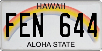 HI license plate FEN644