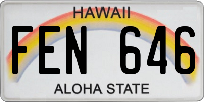 HI license plate FEN646