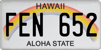 HI license plate FEN652