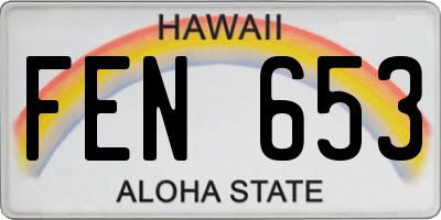HI license plate FEN653