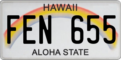 HI license plate FEN655