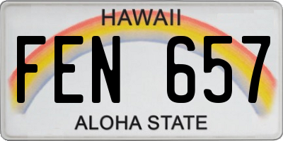 HI license plate FEN657