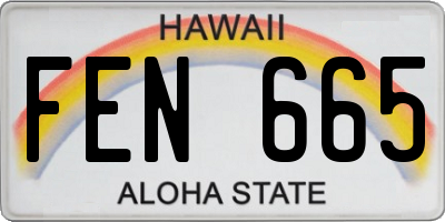 HI license plate FEN665