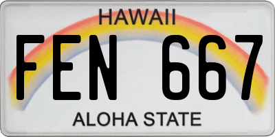 HI license plate FEN667