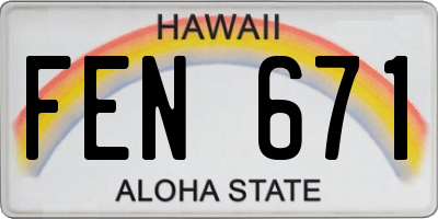 HI license plate FEN671