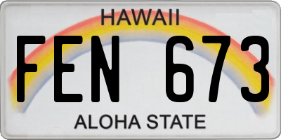 HI license plate FEN673