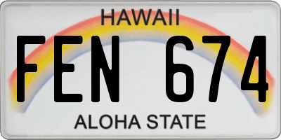 HI license plate FEN674