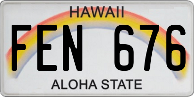 HI license plate FEN676