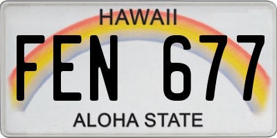 HI license plate FEN677