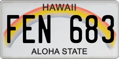 HI license plate FEN683