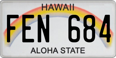 HI license plate FEN684