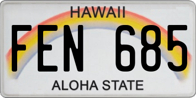 HI license plate FEN685