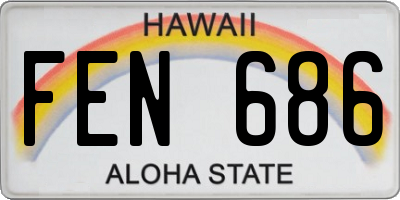 HI license plate FEN686