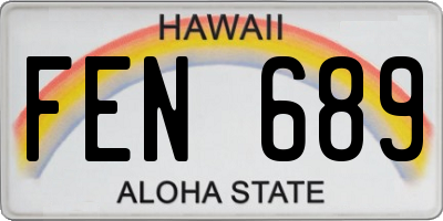 HI license plate FEN689