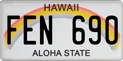 HI license plate FEN690