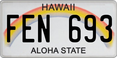 HI license plate FEN693
