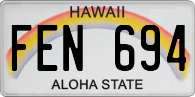 HI license plate FEN694