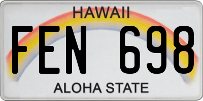 HI license plate FEN698