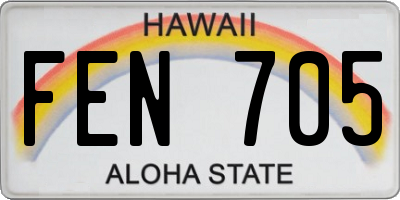 HI license plate FEN705