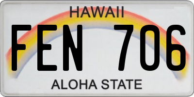 HI license plate FEN706