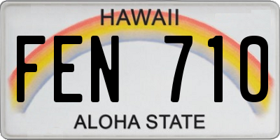 HI license plate FEN710