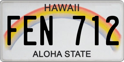 HI license plate FEN712