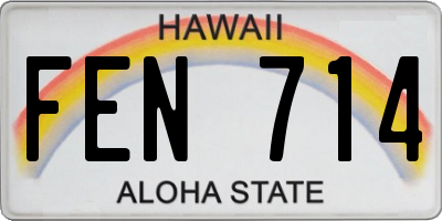 HI license plate FEN714