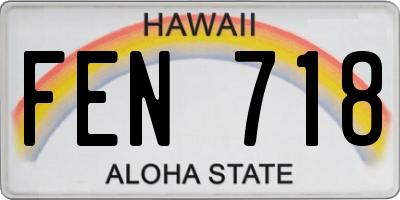 HI license plate FEN718