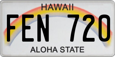 HI license plate FEN720