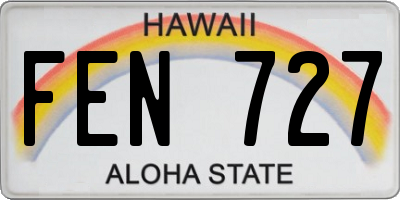 HI license plate FEN727