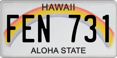 HI license plate FEN731