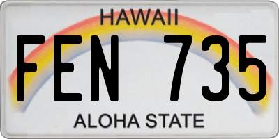 HI license plate FEN735