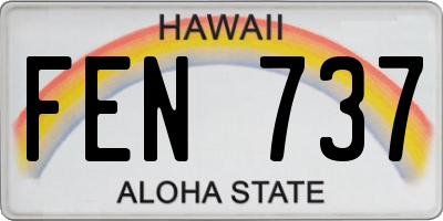 HI license plate FEN737