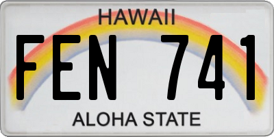 HI license plate FEN741
