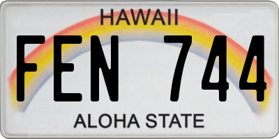 HI license plate FEN744