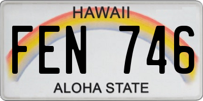 HI license plate FEN746