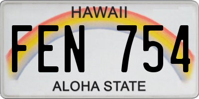 HI license plate FEN754